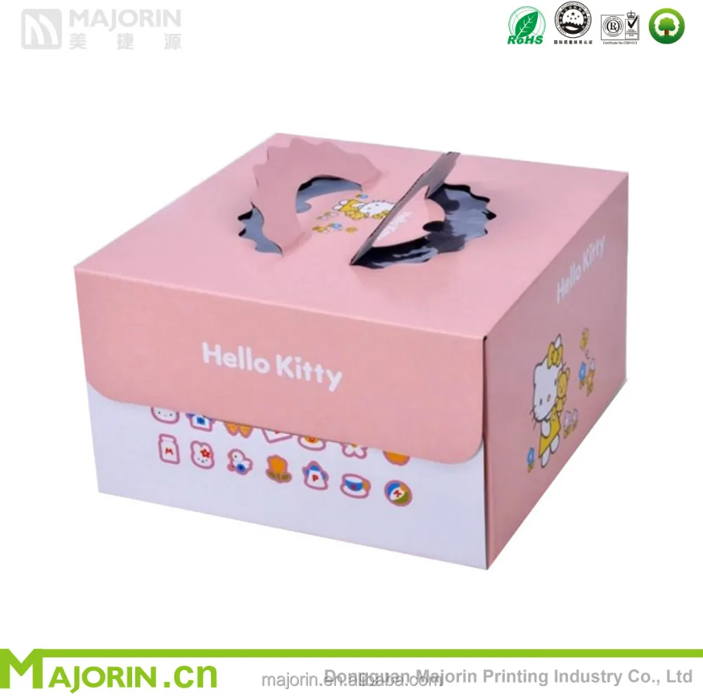 wholesale custom high quality sweet cute cake box with handle