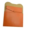 Popular Custom Logo Orange Envelope Button PU Leather Office File Bag