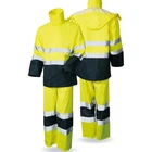 Hot selling EN20471 High visibility reflective safety rain suit