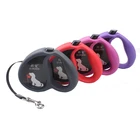 Custom logo nylon chew proof retractable dog leash