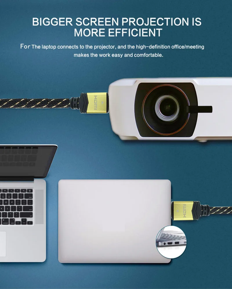 High Quality Male to Male HDMI Cable Aluminium Alloy cable 1m 3m 5m 10m 30m 2.0v 1.4V 4k 60hz 2160p With Ethernet - ANKUX.COM