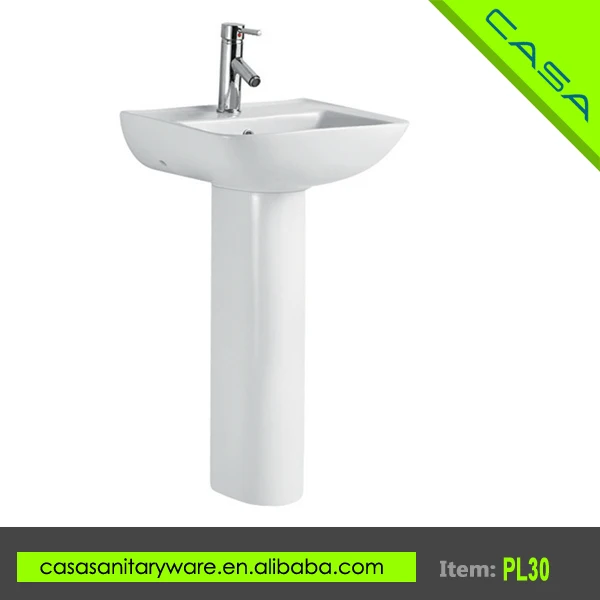 DOMO Bathroom designs white ceramic freestanding bathroom sink