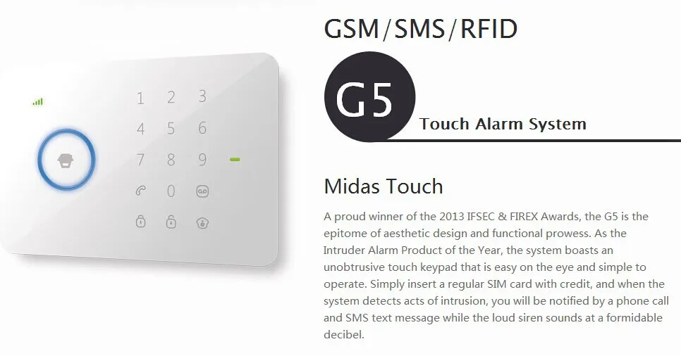 New Gsm Sms Rfid Touch Alarm System With App Software Languages Alarm