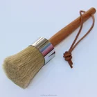 Hot selling round chalk paint wax brush for furniture with wooden handle high quality pure bristle hair paint brush
