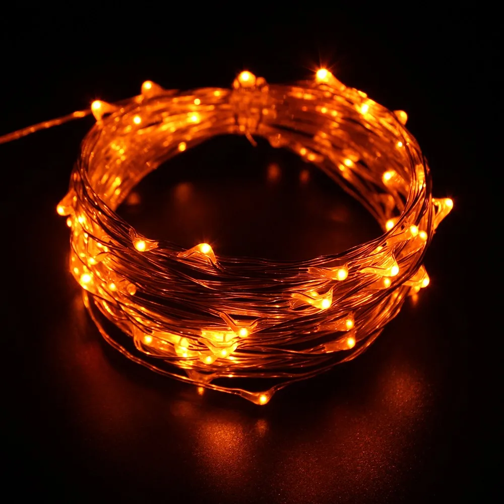 Ce Rohs Fcc Dimmable Christmas Warm White Battery Operated Led Copper Wire String Lights 33ft ...