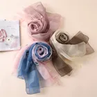 Wholesale Floral Pattern Embroidery Women Scarf High Quality Blend Silk Wool Muslim Hijab Scarf