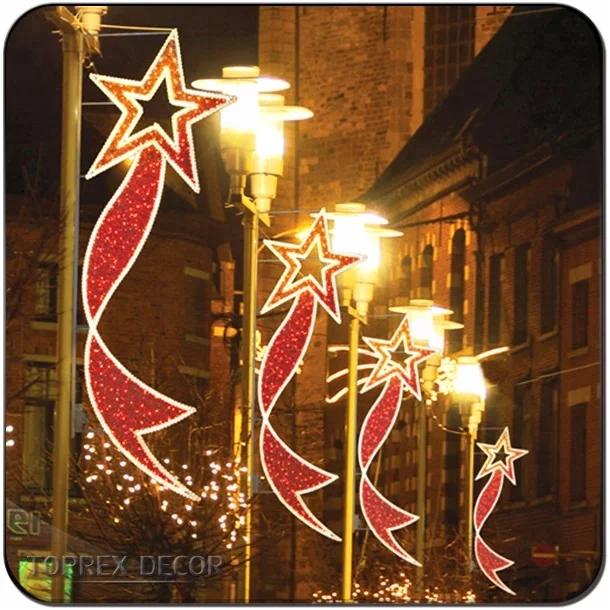 Street Pole Decorations Outdoor Led Christmas Lamppost Motif
