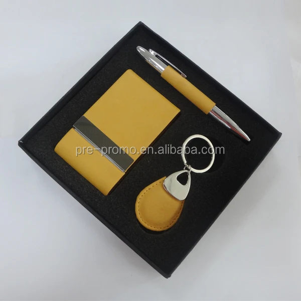 name  promotional premium name card holder pen and keychain gift