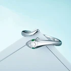 Peishang Factory custom sterling silver adjustable small zircon eye snake shaped animal rings