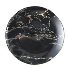 High end products japanese antique charger plates ceramic black marble plate for restaurant
