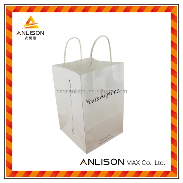 wholesale white kraft paper bags for shopping