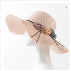 Wholesale foldable straw sombrero beach sun hat for women