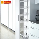 Slide wire kitchen cabinet pantry pull out basket for 400 narrow cabinet