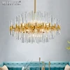Meerosee Crystal Pendant Light Fixture Vogue Golden Metal Fancy Art Deco Light Fixture for Living room Cafe MD86286