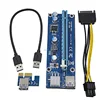 PCI-E PCI E Express 1X to 16X Riser Card + USB 3.0 Data Cable SATA 15 Pin to 6 Pin Power Cable VER 006C For bitcoin minin