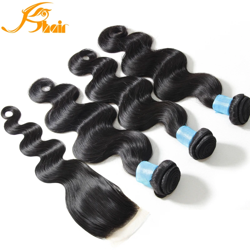 7a Brazilian Virgin Hair With Closure Human Hair Weave With Closure Unprocessed Virgin Brazilian Body Wave With Closure 4 Pcs
