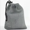 custom drawstring mesh pouch/Black small nylon mesh drawstring bag