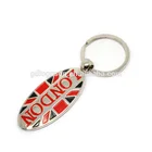 London Tourists Souvenirs Country Flag Keychain High Quality Ellipse / Oval Shape The Union Jack Key Chain Custom Logo