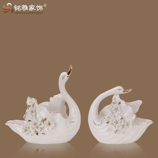 ceramic figurine swan shape wedding gifts indoor decor ceramic