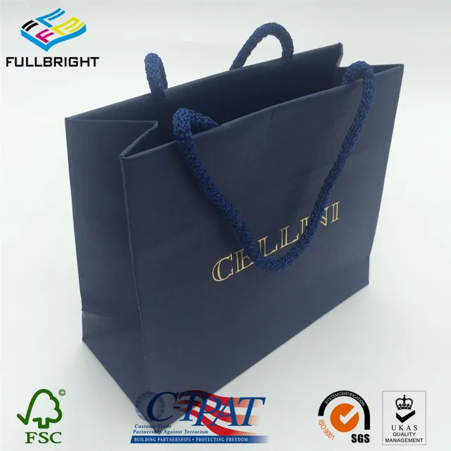 high quality handmade luxury hot stamping paper gift bag