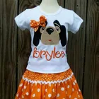 dog embroidery baby girl boutique outfit kids summer wear