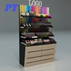 Beauty Salon Wall Cosmetic And Accessories Table Plywood Glass Vitrine Perfume Cosmetics Cabinet Display Showcase