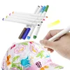 24 Colors Fabric Permanent Paint Marker Pen Set, Textile Paint Marker Pen For Drawing on T-shirt,Shoes,Bags,Etc