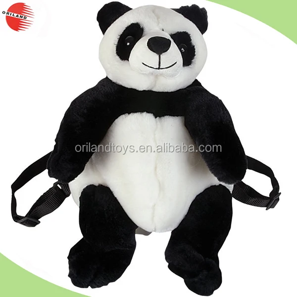 cute cartoon custom plush shoulder school bags panda backpack for kids