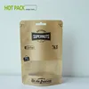 mini brown bags sugar packaging standup pouch with clear window kraft paper ziplock aluminum foil bag