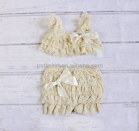 ivory newborn baby shower gift lace outfit first birthday gift
