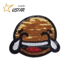 Custom Reversible White And Red Sequin Embroidery Patches sequin applique Iron On Letters