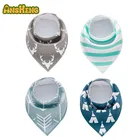 Private Label Baby bandana teething adjustable two button snap cotton bandana bib