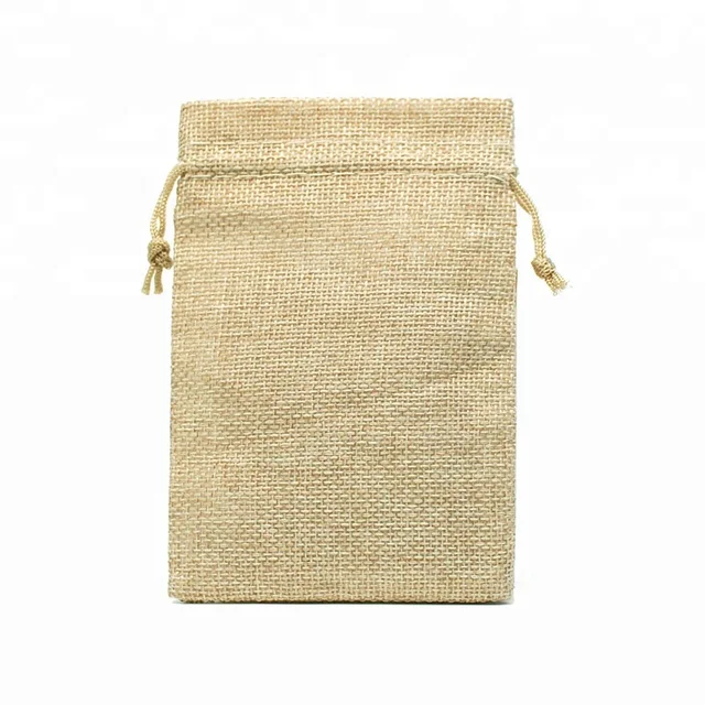 sizes in stock custom drawstring printed fabric gift jute bag