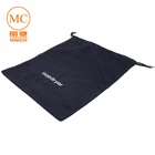 black cheap cotton drawstring hotel hair dryer bag with embroidery logo for hotel