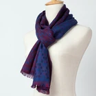 China wholesale soft hand feel wool fabric jacquard knitting pattern men scarf