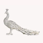 Hot sale resin Beautiful White Peacock figurine for home decoration or garden decor