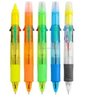Customized logo multi color ball pen with highlighter
