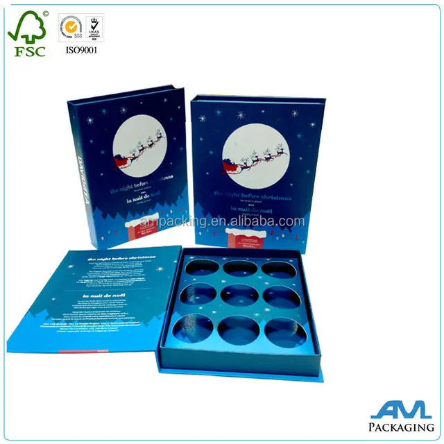 custom luxury book shape tea packaging gift box with card