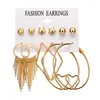 2019 fashion gold earring set jewelry 6 pairs stud earrings geometric gold hoop earrings for women