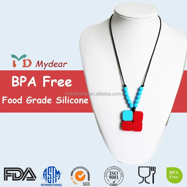 100% food grade silicone baby teething necklace wholesale mother