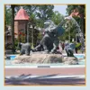 Garden decoration life size bronze cast antique elephant water fountain statue