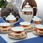 Turkish Tea And Coffee Sets P T Royal Ware Bone China Turkish Tea Set Gold Ceramic 15PCS Coffee Sets