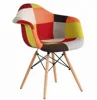 design modern industrial good sale wholesale restaurant colorful patchwork fabric chair for dining room
