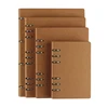 A4 B4 A5 A6 custom logo print leather cover loose leaf spiral business journal diary notebook