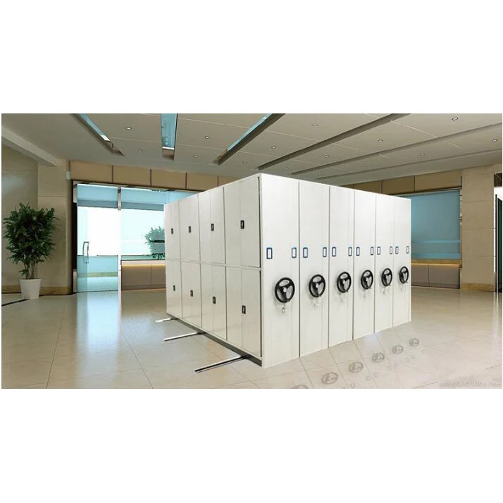 Mobile compact shelving filing storage cabinet metal mobile archive shelves manual operation high density storage system