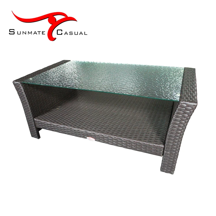 Leisure Deep Seating Wicker Rattan Outdoor Patio Furniture Garden Sofa Chair Set with Coffee Table