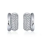 RINNTIN SE104 Women men Jewelry 925 Silver Pave Zircon Hoop Earring