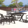 folding banquet modern style patio imported new arrival popular high quality bistro 5pcs black outdoor garden dining table set