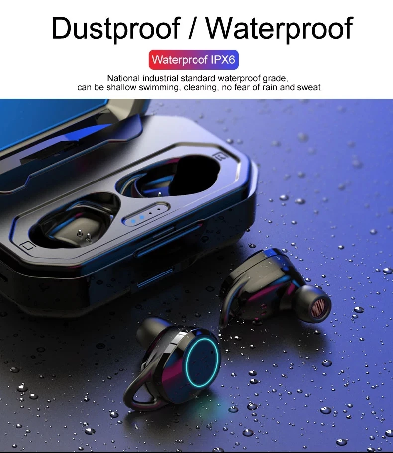 2019 electronics TWS wireless waterproof earbuds with 3000mah power bank charging case - ANKUX.COM