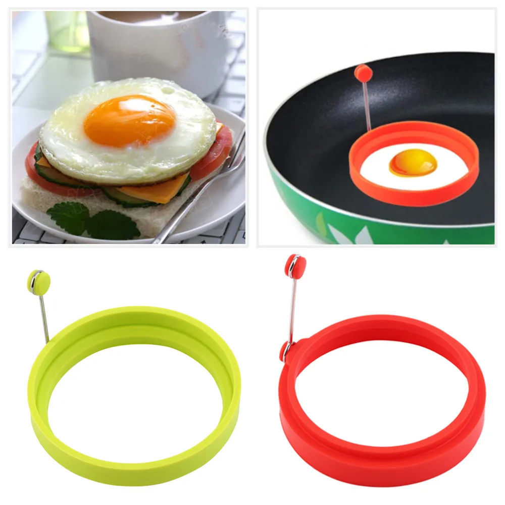 New Creative round Shape Silicone Omelette Shaper Egg Fried Frying Pancake Cooking Mould Breakfast Essential